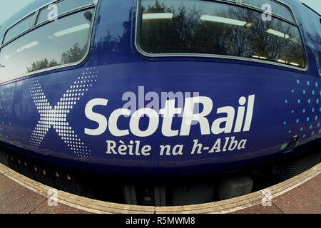 Scotrail Rèile na h-Alba logo sur le côté d'un transport personne n Banque D'Images