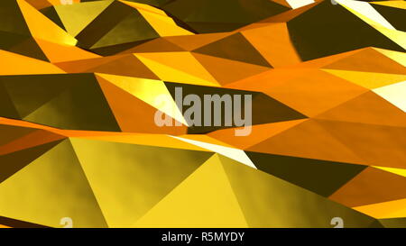 Abstract background cristallin triangulaire d'or Banque D'Images