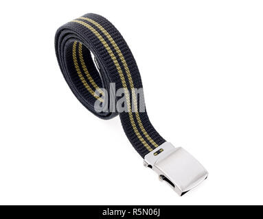 Couleur bleu ceinture tissée isolé sur fond blanc Banque D'Images