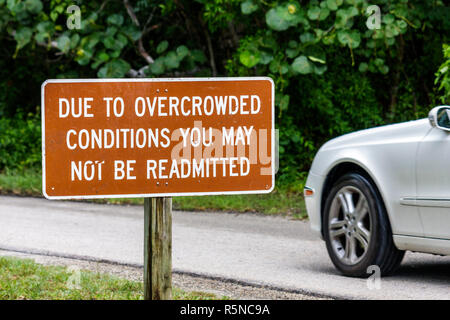 Florida Key Largo Florida Keys,John Pennekamp Coral Reef State Park,entrée,panneau,information,surpeuplé,FL090912150 Banque D'Images