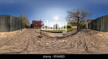 Vue panoramique à 360° de 380 de 180° panorama sphérique de la vieille ville de Plovdiv, en Bulgarie.