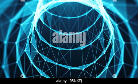 Voyage dans le tunnel de données. L'intérieur de mouvement de vitesse câble à fibre optique. Abstract background Banque D'Images