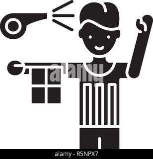 Arbitre icône noire, vector signe sur fond isolé. Symbole de l'arbitre, illustration Illustration de Vecteur