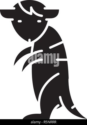 Meerkat icône noire, vector signe sur fond isolé. Meerkat symbole, illustration Illustration de Vecteur