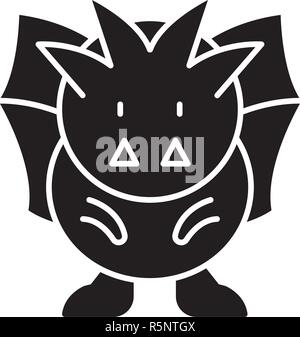 L'horreur icône noire, vector signe sur fond isolé. Concept d'horreur, illustration symbole Illustration de Vecteur