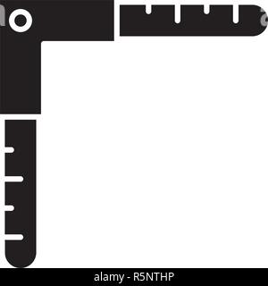 Angle de mesure icône noire, vector signe sur fond isolé. Angle de mesure symbole, illustration Illustration de Vecteur