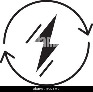 Utilisation de l'énergie de l'icône noire, vector signe sur fond isolé. Utilisation de l'énergie de symbole, illustration Illustration de Vecteur