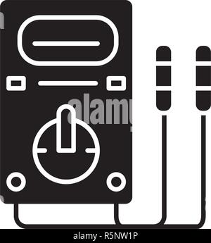 Les instruments de mesure icône noire, vector signe sur fond isolé. Les instruments de mesure symbole, illustration Illustration de Vecteur