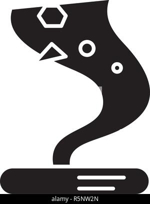 Tornado icône noire, vector signe sur fond isolé. Tornado symbole, illustration Illustration de Vecteur
