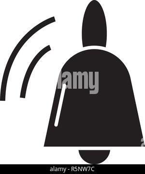 Bell icône noire, vector signe sur fond isolé. Bell symbole, illustration Illustration de Vecteur
