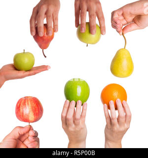 Dans la comparaison entre les pommes, oranges, poires Banque D'Images