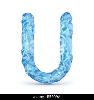 Police de glace lettre U 3D Banque D'Images