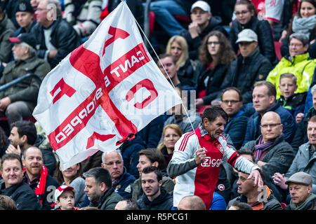 AMSTERDAM, Pays-Bas, 02-12-2018, football, Johan Cruijff ArenA, l'Eredivisie néerlandaise, de la saison 2018/2019, avec des bannières, lors du match Ajax - ADO, Banque D'Images