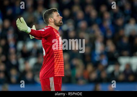 Leicester, Royaume-Uni. 1er décembre 2018. Ben Foster de Watford au cours de la Premier League match entre Leicester City et Watford au King Power Stadium, Leicester, Angleterre le 1 décembre 2018. Usage éditorial uniquement, licence requise pour un usage commercial. Aucune utilisation de pari, de jeux ou d'un seul club/ligue/dvd publications..Photo par Matthieu Buchan. Credit : UK Sports Photos Ltd/Alamy Live News Banque D'Images