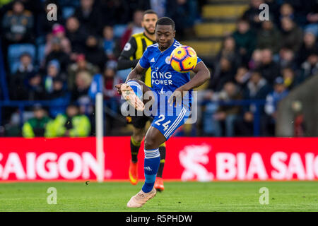 Leicester, Royaume-Uni. 1er décembre 2018. Nampalys Mendy de Leicester City au cours de la Premier League match entre Leicester City et Watford au King Power Stadium, Leicester, Angleterre le 1 décembre 2018. Usage éditorial uniquement, licence requise pour un usage commercial. Aucune utilisation de pari, de jeux ou d'un seul club/ligue/dvd publications..Photo par Matthieu Buchan. Credit : UK Sports Photos Ltd/Alamy Live News Banque D'Images