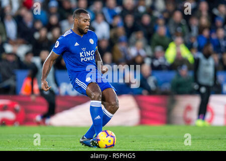 Leicester, Royaume-Uni. 1er décembre 2018. Wes Morgan de Leicester City au cours de la Premier League match entre Leicester City et Watford au King Power Stadium, Leicester, Angleterre le 1 décembre 2018. Usage éditorial uniquement, licence requise pour un usage commercial. Aucune utilisation de pari, de jeux ou d'un seul club/ligue/dvd publications..Photo par Matthieu Buchan. Credit : UK Sports Photos Ltd/Alamy Live News Banque D'Images