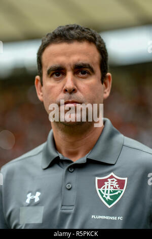 Rio de Janeiro, Brésil. 2 décembre 2018. Fabio Moreno entraîneur Fluminense au cours de match contre nord-MG dans le stade Maracana pour le championnat brésilien UN 2018. Photo : Thiago Ribeiro / AGIF : Crédit AGIF/Alamy Live News Crédit : AGIF/Alamy Live News Banque D'Images