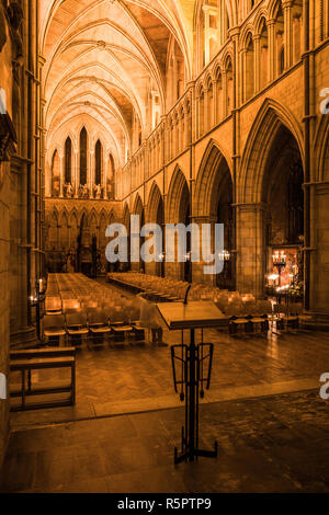 Londres, Royaume-Uni - 01 février 2017 : vue de l'intérieur de la cathédrale de Southwark. Construite en style gothique entre 1220 et 1420 il a été un lieu de Christian wor Banque D'Images