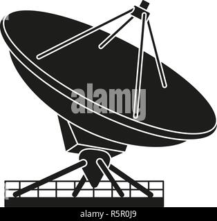 Noir et blanc silhouette antena radar Illustration de Vecteur