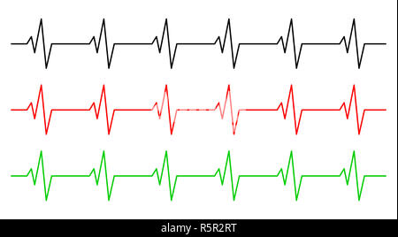 Le rythme cardiaque, l'icône Symbole vecteur ligne ecg design. Belle illustration isolé sur fond blanc Banque D'Images