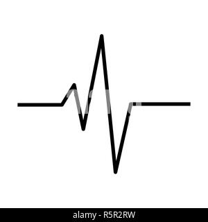 Le rythme cardiaque, l'icône Symbole vecteur ligne ecg design. Belle illustration isolé sur fond blanc Banque D'Images