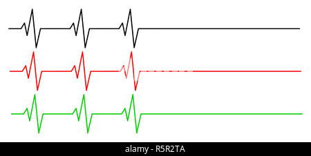 Le rythme cardiaque, l'icône Symbole vecteur ligne ecg design. Belle illustration isolé sur fond blanc Banque D'Images