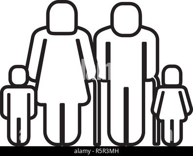 Vieux grands-parents avec enfants figure silhouette vector illustration design Illustration de Vecteur