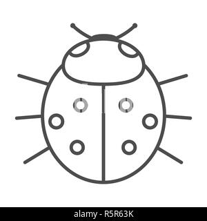 Coccinelle sur fond blanc . Vector illustration. Banque D'Images