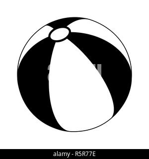 Ballon de plage silhouette vector icône Symbole du design. Banque D'Images