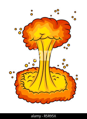 Mushroom cloud, explosion nucléaire, symbole vecteur icône concevoir. Banque D'Images