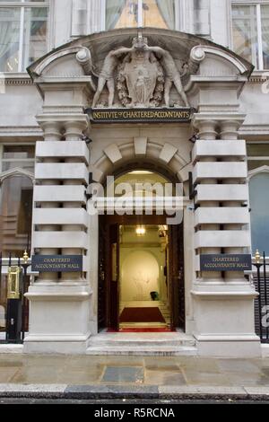 L'extérieur de l'Institute of Chartered Accountants in England and Wales, Chartered Accountants' Hall, Londres Banque D'Images