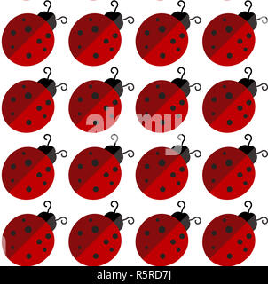 Coccinelle sur fond blanc . Vector illustration. Banque D'Images