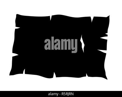 Vieux papier parchemin brûlé, silhouette contour symbole vecteur icône concevoir. Banque D'Images