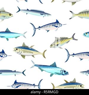 Divers types de poisson modèle transparent Illustration de Vecteur