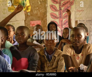 Les écoliers de l'école primaire, l'ouest de l'Ouganda, Bigodi, Afrique Banque D'Images