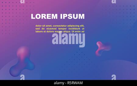 Arrière-plan de la page d'illustration vectorielle avec modèle de conception de formes dynamiques, des éléments en pointillés et copiez l'espace sur fond de gradient dynamique Illustration de Vecteur