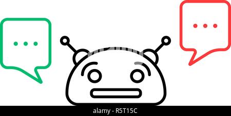 Fine ligne chatbot avec chatter box Illustration de Vecteur