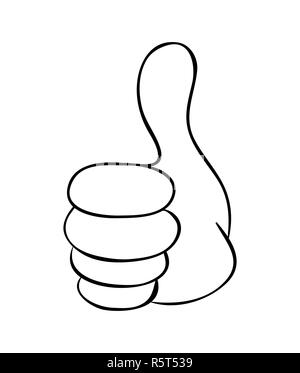 Part thumb up cartoon vector icône Symbole du design. Belle illustration isolé sur fond blanc Banque D'Images