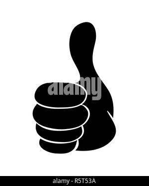 Part thumb up cartoon vector icône Symbole du design. Belle illustration isolé sur fond blanc Banque D'Images