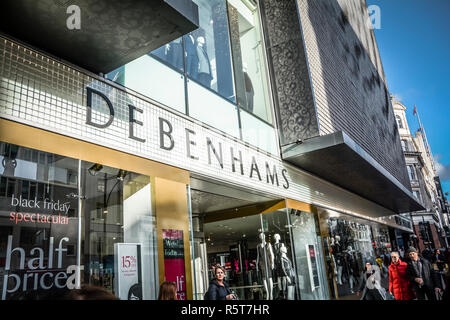 Magasin Debenhams, Oxford Street, London, UK Banque D'Images