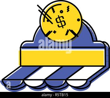 Parasol store avec coin dollar vector illustration design Illustration de Vecteur