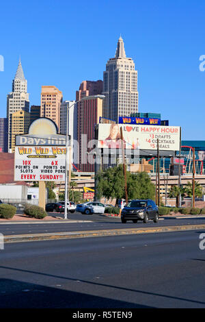 Vue sur New York, New York dans l'arrière-plan de Las Vegas, Nevada Banque D'Images