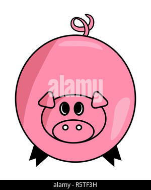 Cartoon vector icône symbole cochon design. Animal Cute illustration isolé sur fond blanc Banque D'Images