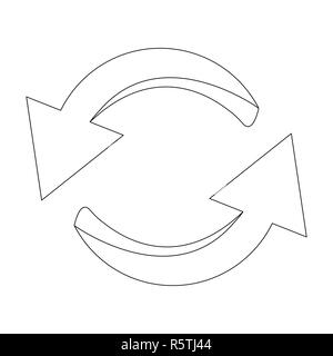 Symbole de flèche, l'icône Contour cycle clipart concept d'entreprise. Vector illustration isolé sur fond blanc. Banque D'Images