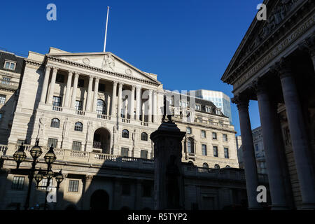 Banque d'Angleterre sur Threadneedle Street, London England Royaume-Uni UK Banque D'Images