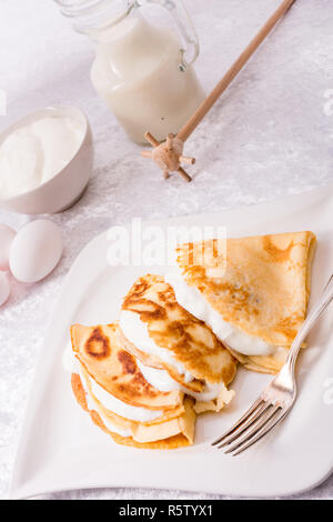 Gâteau d'oeufs avec la vanille quark Banque D'Images