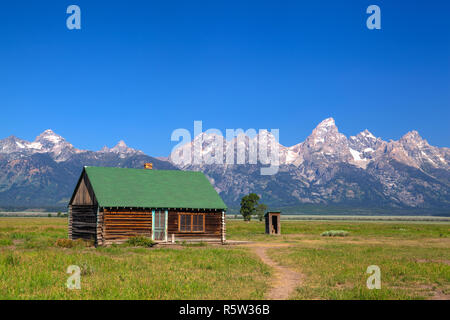 Le T. A. Moulton Barn est une grange historique dans l'intérieur de la Mormon Row Historic District à Teton County, Wyoming, United States Banque D'Images