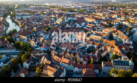 Vue aérienne de la vieille ville de Bamberg, Allemagne Banque D'Images