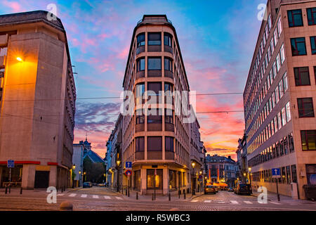 Au coucher du soleil de Bruxelles, Bruxelles, Belgique Banque D'Images