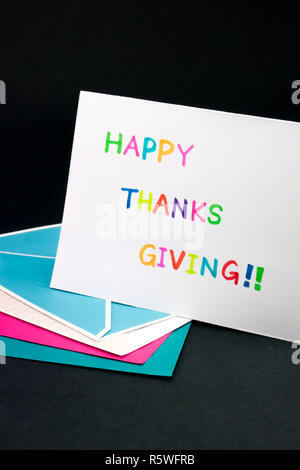 Carte message pour votre famille et vos amis joyeux Thanksgiving Banque D'Images